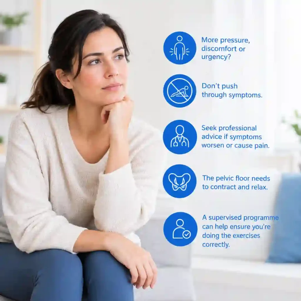 Pelvic-floor exercises Kingston upon Hull involve controlled contraction and relaxation. Persistent pressure, discomfort or urinary urgency may warrant professional assessment.