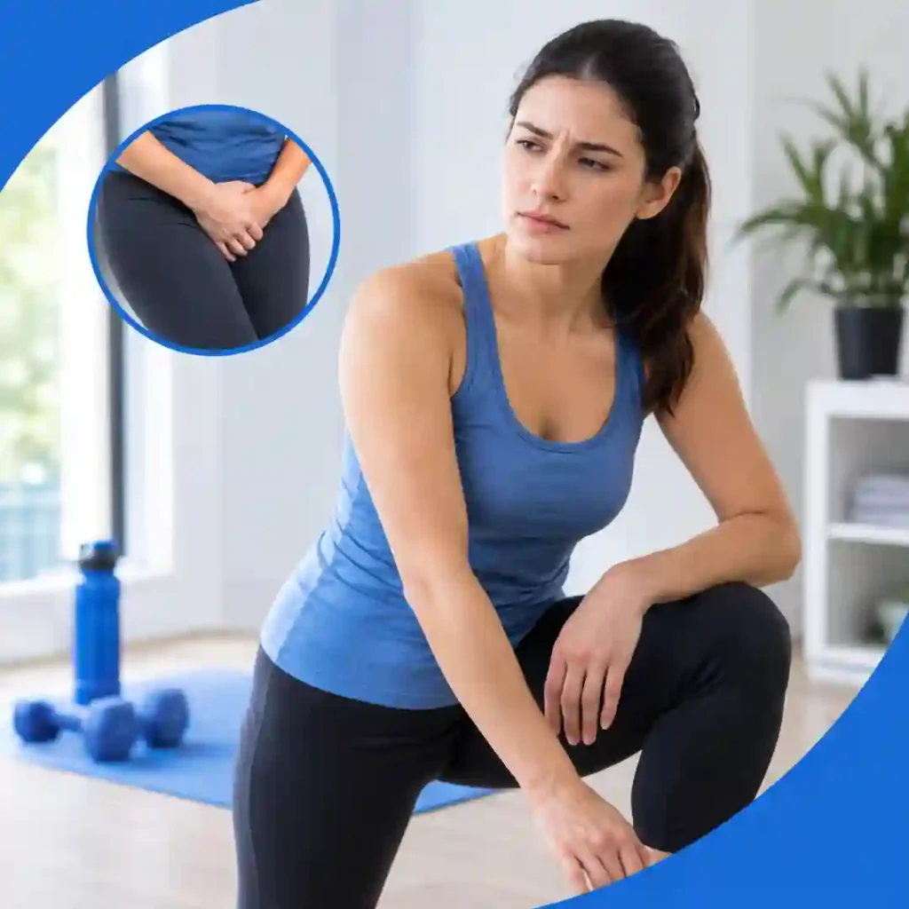 Pelvic-floor exercise Kingston upon Hull guidance for urinary leakage, focusing on correct muscle technique, relaxed breathing, muscle relaxation and seeking professional advice if symptoms worsen.